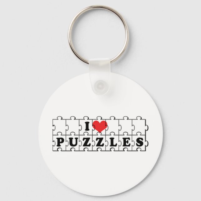Porte-clés I Lot Heart Crossword Puzzles - Puzzle Lover (Recto)