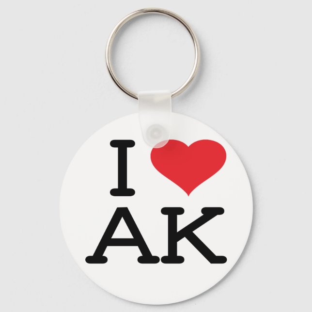 Porte-clés I Love AK - Coeur - Porte - clé (Recto)