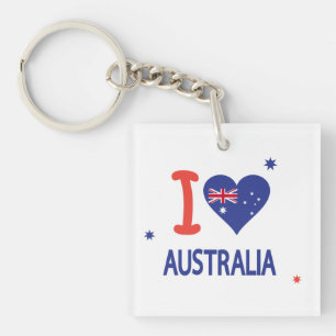 Porte-clés "I LOVE AUSTRALIA" Australia Day 26 janvier