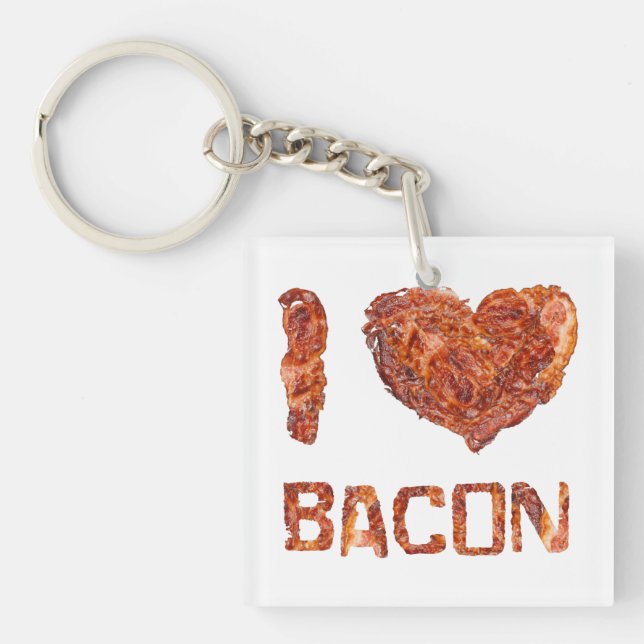 Porte-clés I Love Bacon (Devant)