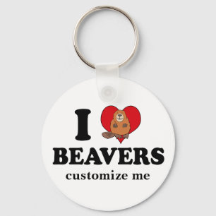 Porte-clés I Love Beavers Funny Custom