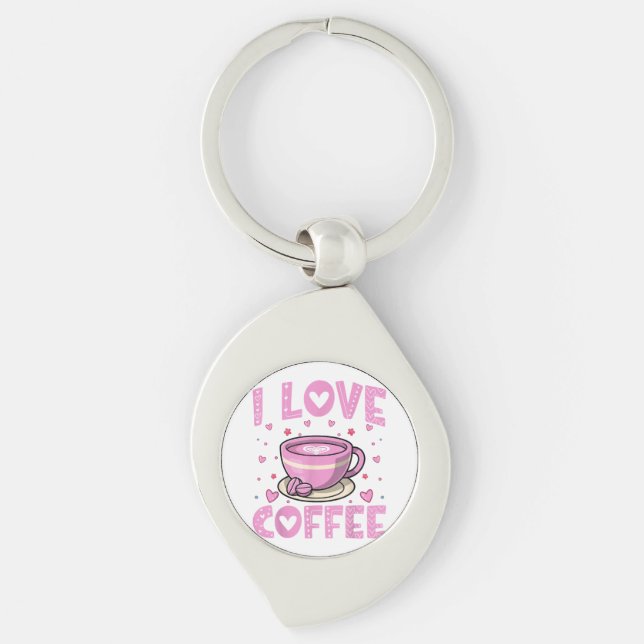Porte-clés I Love Café - Drôle Boisson Café Café Café Café Ad (Devant)