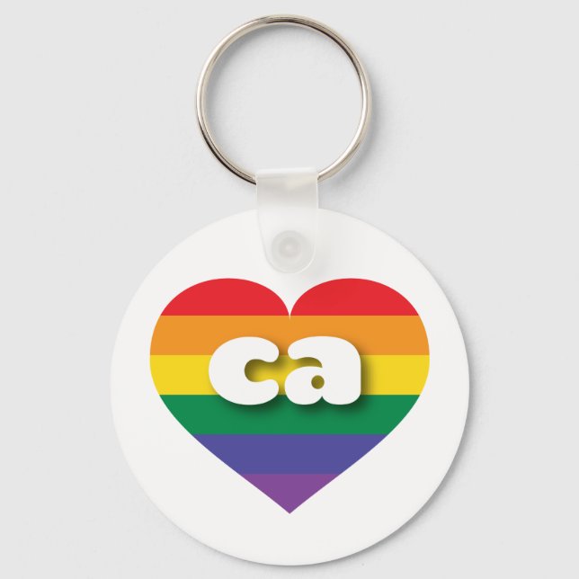 Porte-clés I Love California Rainbow Heart (Recto)
