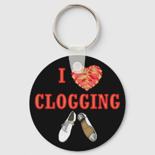 Porte-clés I Love Clogging Dancing Heart Shoe
