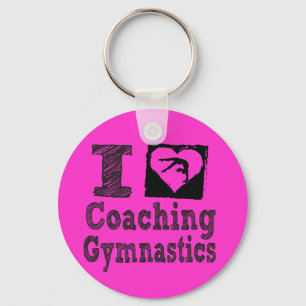 Porte-clés I love Coahing Gymnastics Key Chain