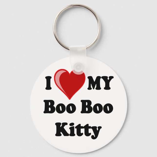 Porte-clés I Love (Coeur) My Boo Boo Kitty Cat (Recto)