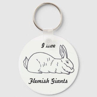 Porte-clés I Love Flemish Giants Rabbit Porte - clé
