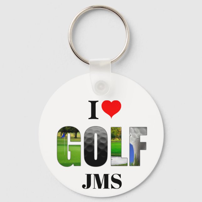 Porte-clés I Love Golf Monogramme (Recto)