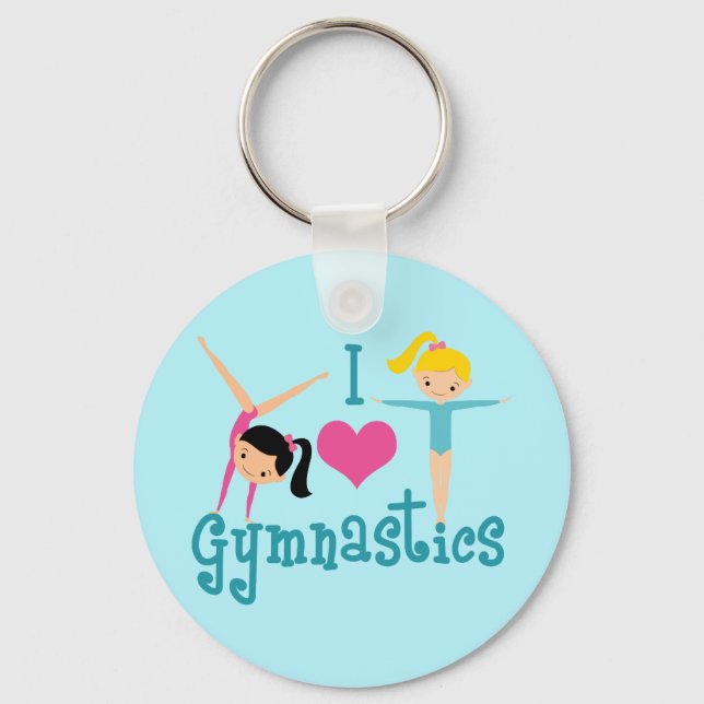 Porte-clés I Love Gymnastique mignonne Gymnaste (Recto)