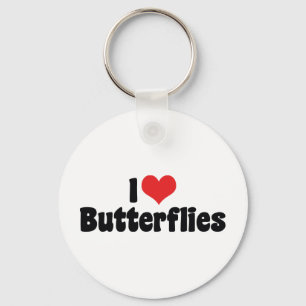 Porte-clés I Love Heart Butterflies - Papillon Lover