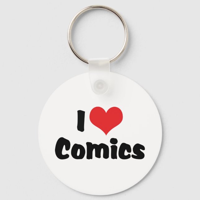 Porte-clés I Love Heart Comics - Comic Book Lover (Recto)