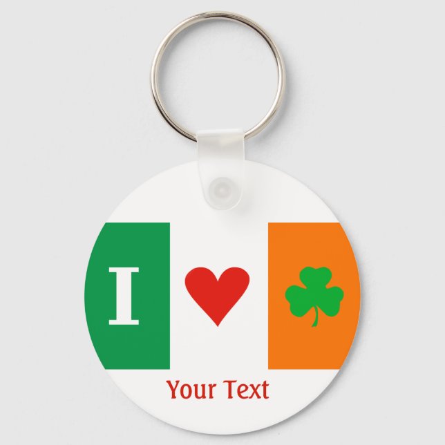 Porte-clés I Love Heart Shamrocks Irlande Drapeau Clavier (Recto)