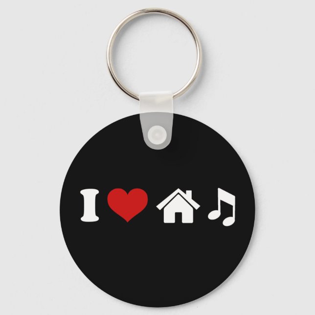 Porte-clés I Love House Music Porte - clé | Cadeaux de danse  (Recto)