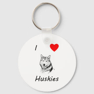 Porte-clés I Love Huskies