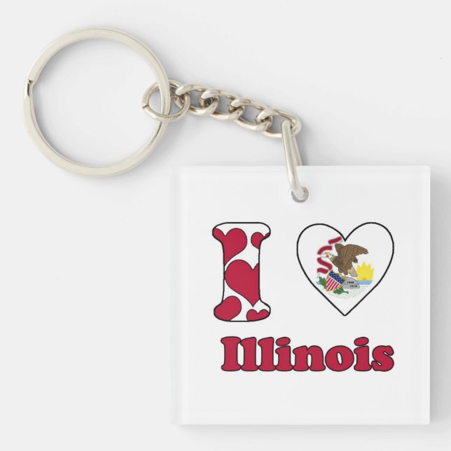 Porte-clés I love Illinois (Devant)