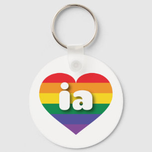 Porte-clés I Love Iowa Rainbow Heart