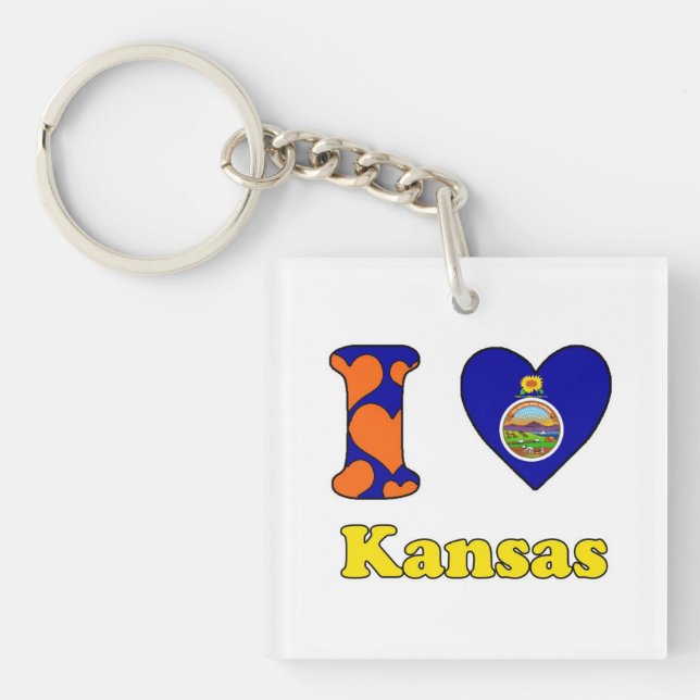 Porte-clés I love Kansas (Devant)