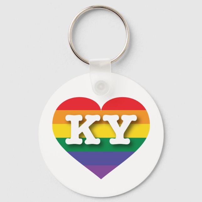 Porte-clés I Love Kentucky Rainbow Heart (Recto)