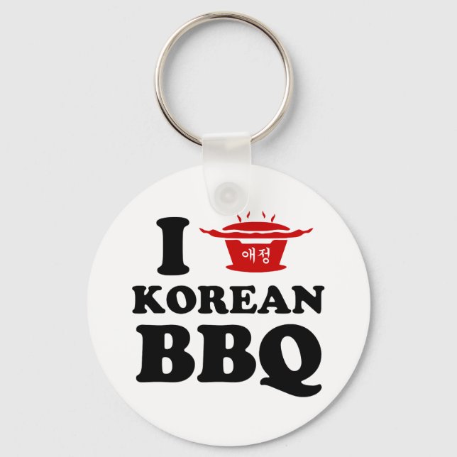 Porte-clés I Love Korean BBQ (고 기 구 이) (Recto)
