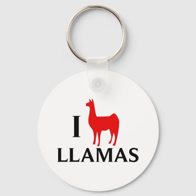 Porte-clés I Love Llamas (Recto)
