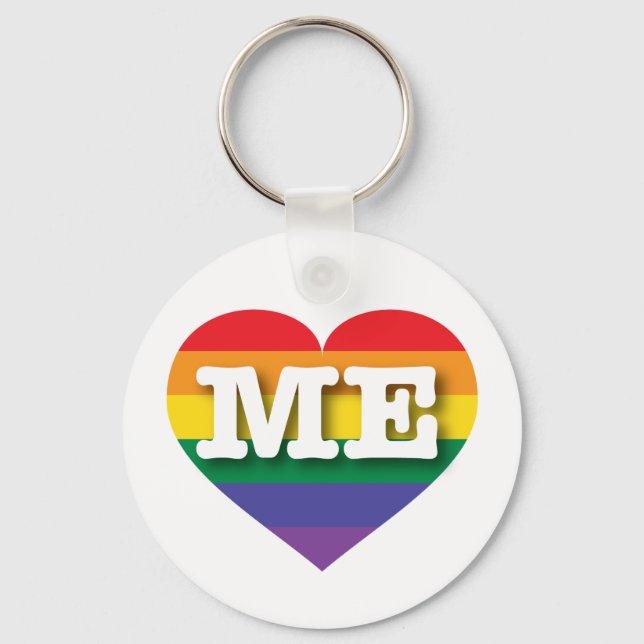 Porte-clés I Love Maine Rainbow Heart (Recto)