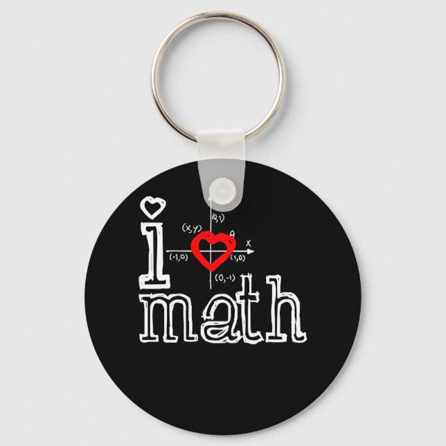 Porte-clés I Love Math I Heart Math Mathématiques (Recto)