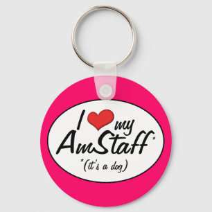 Porte-clés I Love My AmStaff (It's a Dog)