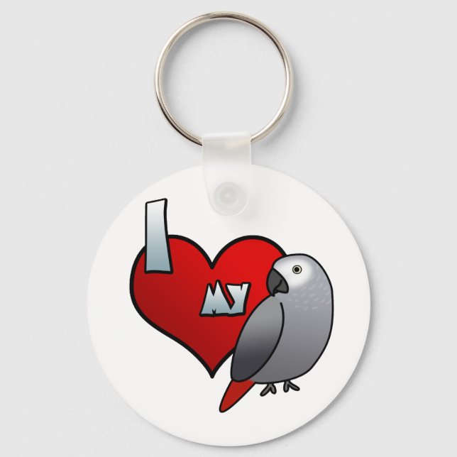 Porte-clés I Love my Congo African Grey Porte - clé (Recto)