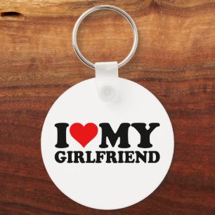 Porte-clés I Love My Girlfriend Heart My GF Valentine's 1WH1