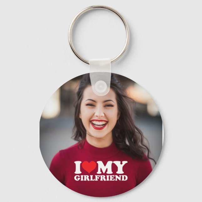 Porte-clés I Love My Girlfriend Photo personnalisée (Recto)