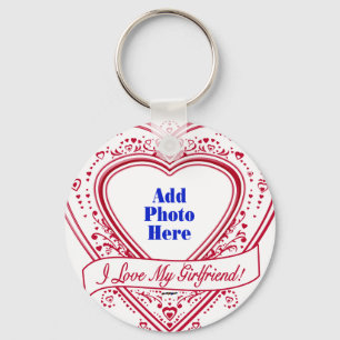 Porte-clés I Love My Girlfriend ! Photo Red Hearts