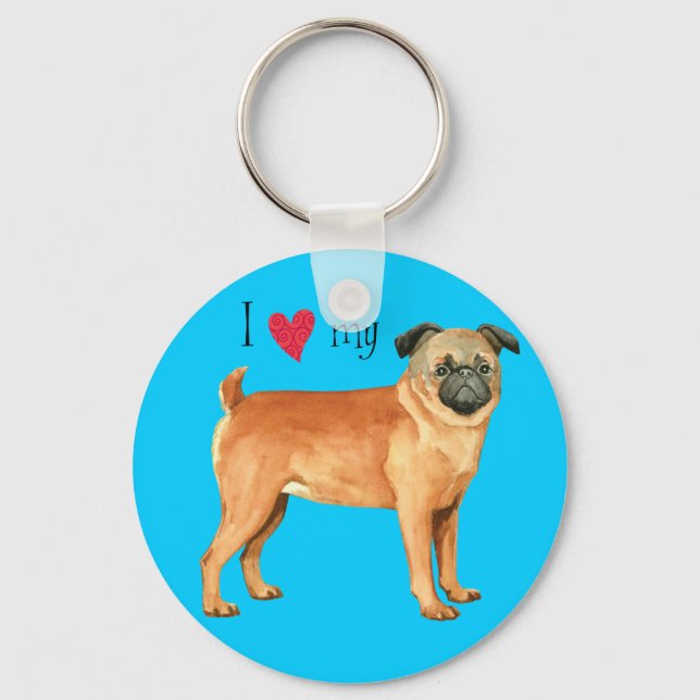 Porte-clés I Love my Petit Brabancon (Recto)