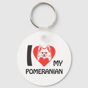 Porte-clés I Love My Pomeranian - mignon cadeau Amoureux des