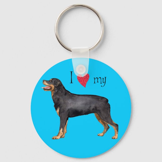 Porte-clés I Love my Rottweiler (Recto)