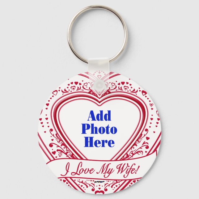 Porte-clés I Love My Wife ! - Photo Red Hearts (Recto)