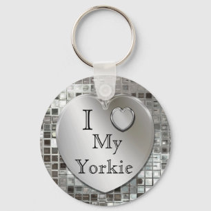 Porte-clés I Love My Yorkie Heart Keychain