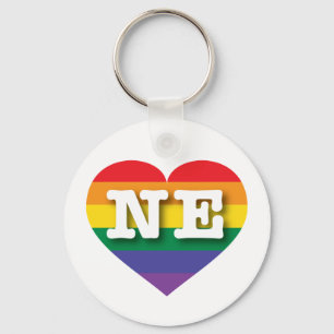 Porte-clés I Love Nebraska Rainbow Heart