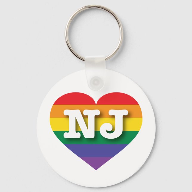 Porte-clés I Love New Jersey Rainbow Heart (Recto)