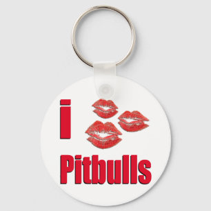 Porte-clés I Love Pitbull Dogs, Lipstick Kisses Crazy