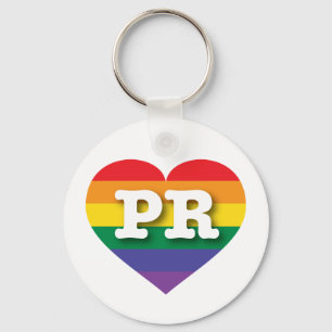 Porte-clés I Love Porto Rico Rainbow Heart