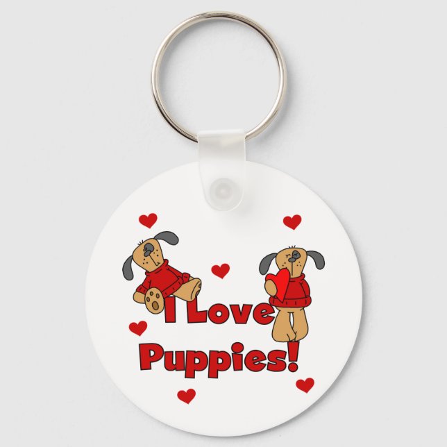 Porte-clés I Love Puppies Tshirts et cadeaux (Recto)