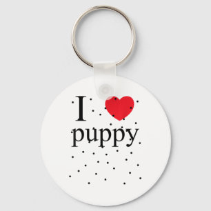 Porte-clés I Love Puppy Shirt Chien Propriétaire d'animal de 