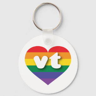 Porte-clés I Love Vermont Rainbow Heart