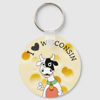 Porte-clés I Love Wisconsin Swiss Cheese and Cow Porte - clé