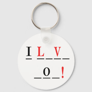 Porte-clés I Love You-Hangman Style par Shirley Taylor