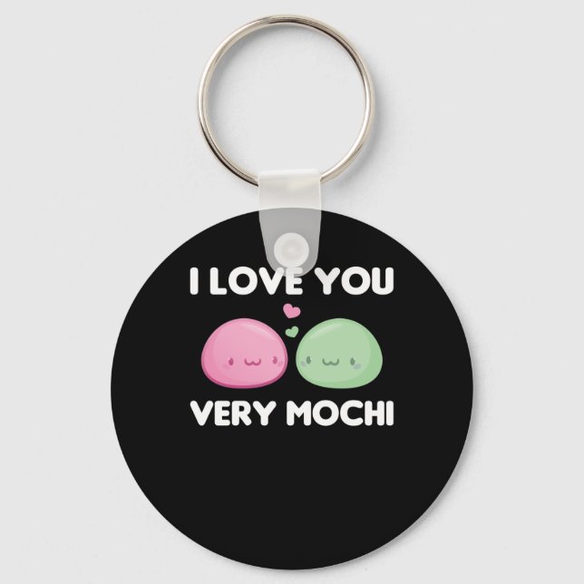Porte-clés I Love You Very Mochi - Kawaii Mochi Ice Cream (Recto)
