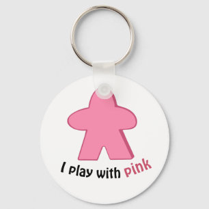 Porte-clés I Play with Pink Meeples Keychain
