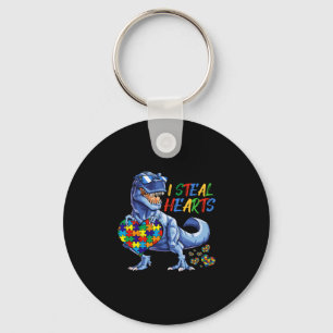 Porte-clés I Steal Heart Puzzle Autism Awareness Dinosaures