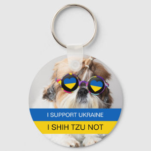 Porte-clés I support Ukraine I Shih Tzu Not Heart flag