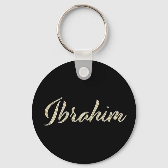 Porte-clés Ibrahim Name whitegold Button (Recto)